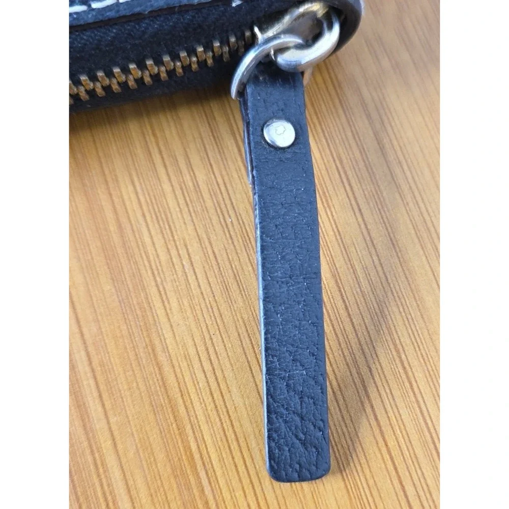 Kate Spade Black / Pink Zip‎ Around Neda Pebbled Leather Wallet/ Purse/Clutch